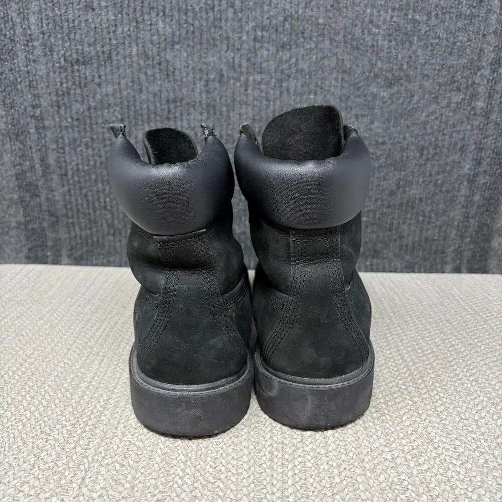Timberland Premium 6” Waterproof Boots Black Nubuck Leather Mens 9 WIDE